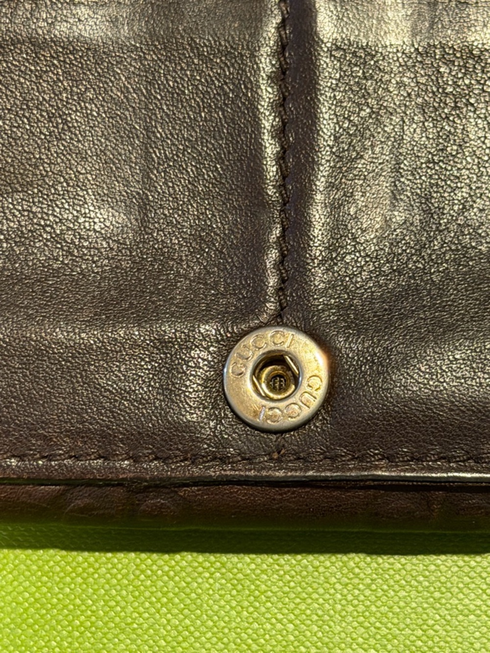 Gucci Italy Signature Continental Wallet Brown Chocolate Zip Leather EUC - Picture 11 of 12